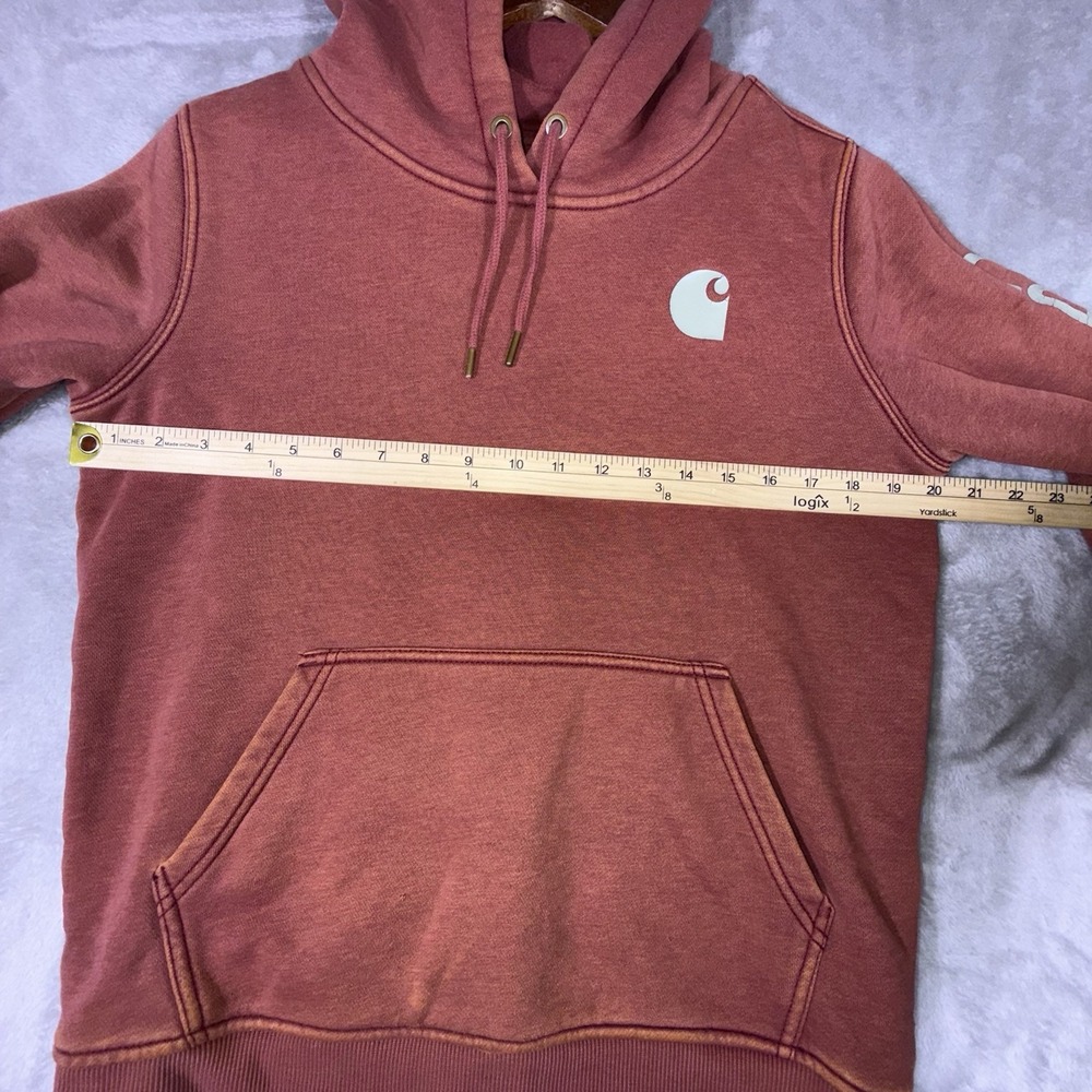 Carhartt Hoodie Women's Small Orange Outdoors Western Workwear Cowgirl Casual - Picture 9 of 11